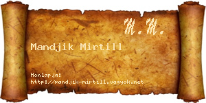Mandjik Mirtill névjegykártya